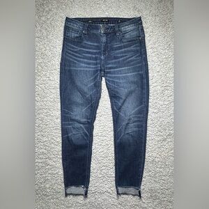 Miss Me Jeans Womens 27 Ankle Skinny Dark Wash Raw Hem Frayed Edge Classic Night